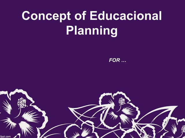 Concept of educational planning