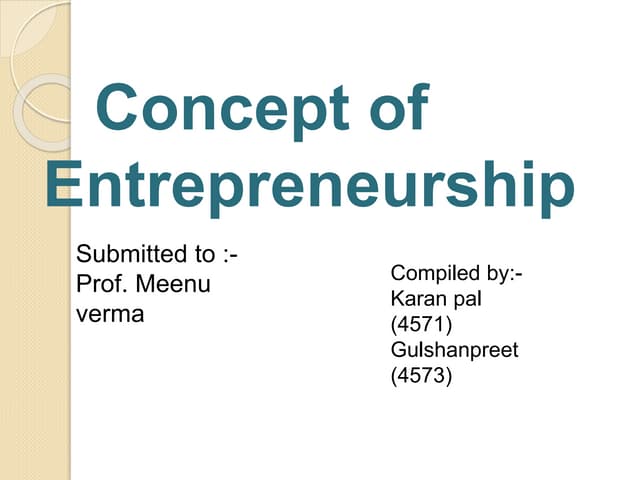 Concept of entrepreneurship (1)
