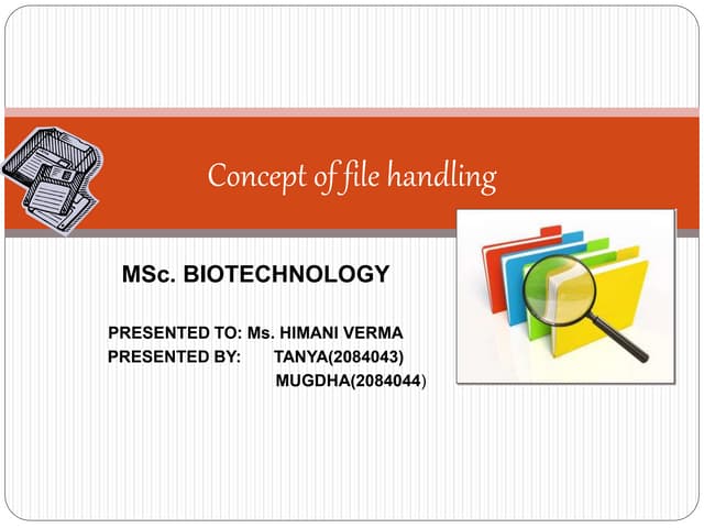 Concept of file handling in c