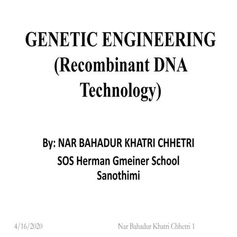 Concept of genetic engineering Nar Bahadur Khatri