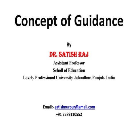 Concept of guidance