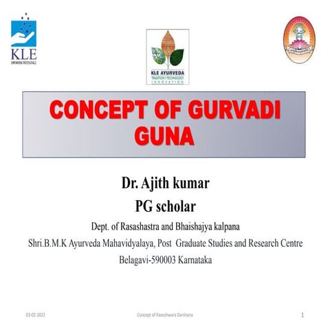 CONCEPT OF GUNA BY DR AJITH KUMAR.pptx