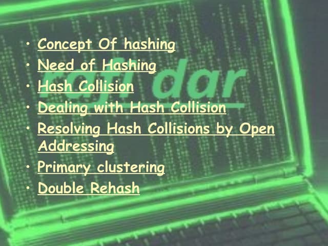 Concept of hashing