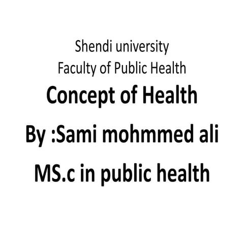 Concept of health