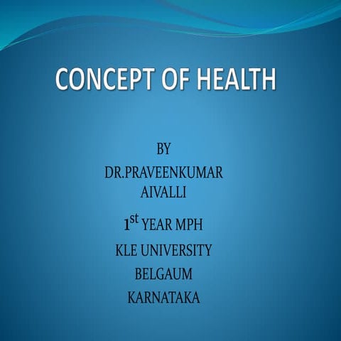 Concept of health