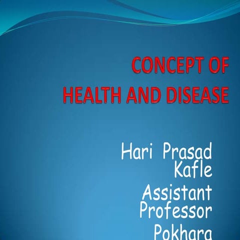 Concept of health and disease