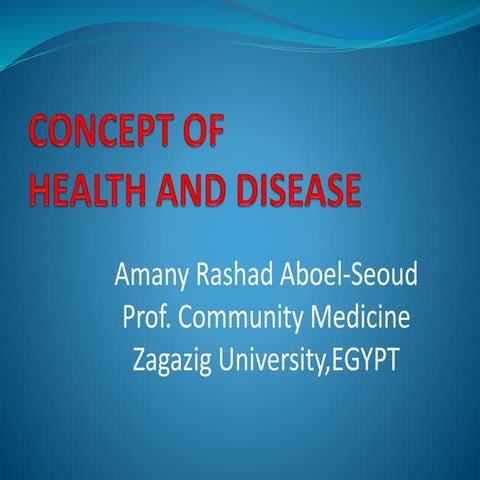 Concept of health and disease