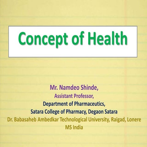 Concept of health and disease  