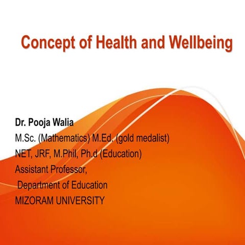 Concept of health & well being