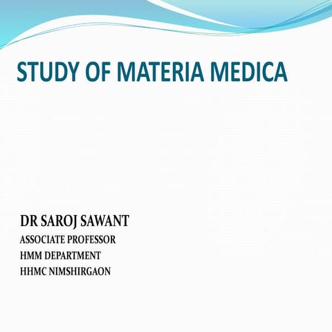 Concept of homoeopathic materia medica