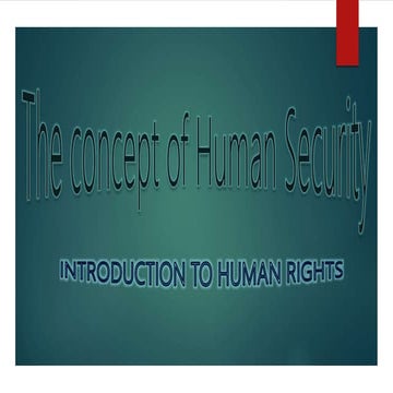 Concept of human security