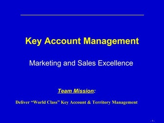 Concept Of Key Account Management