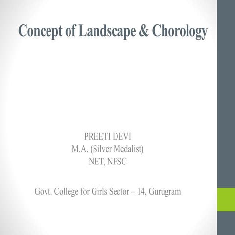 Concept of Landscape & Chorology