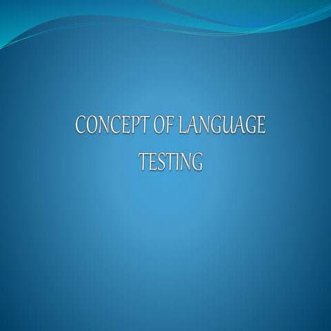 Concept  of  language  testing