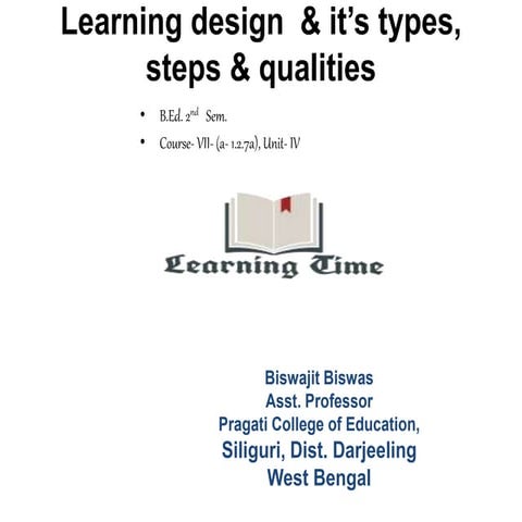 Concept of learning design