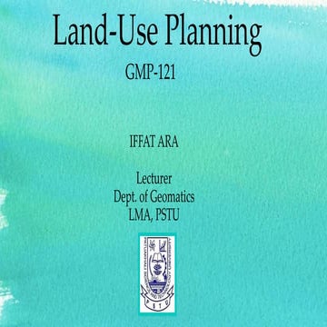 Introduction to Landuse planning