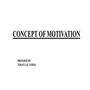 Concept of motivation