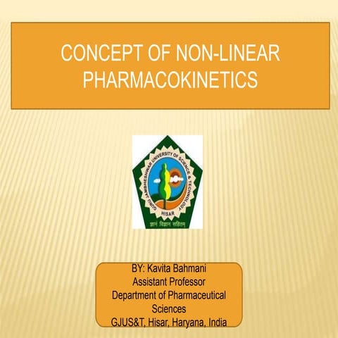 Concept of nonlinear pharmacokinetic