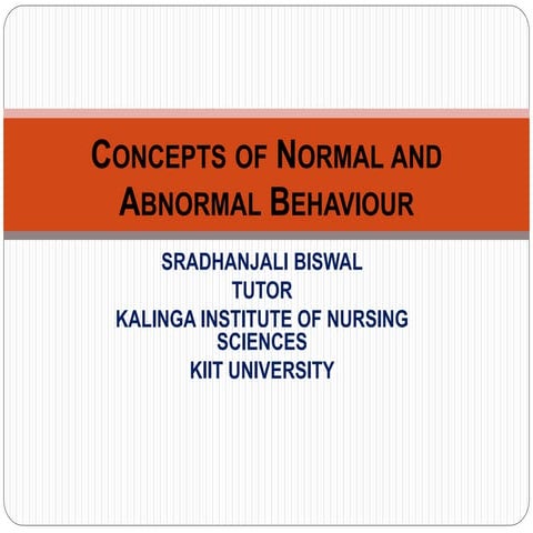 Concept of normal and abnormal behaviour