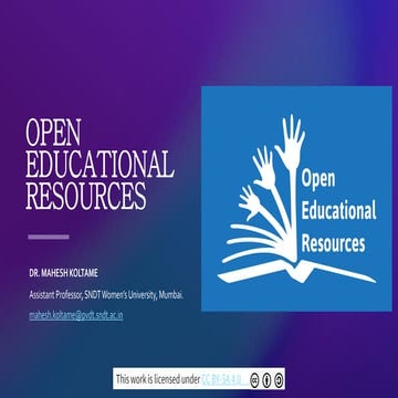 OPEN EDUCATIONAL RESOURCES: Concept of OER