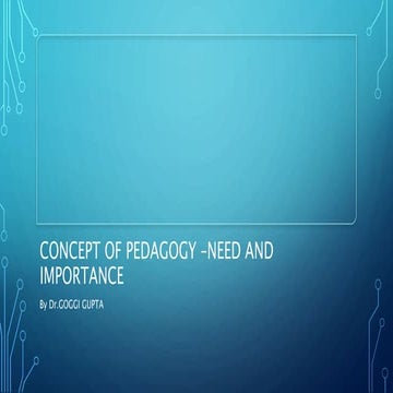 Concept of pedagogy