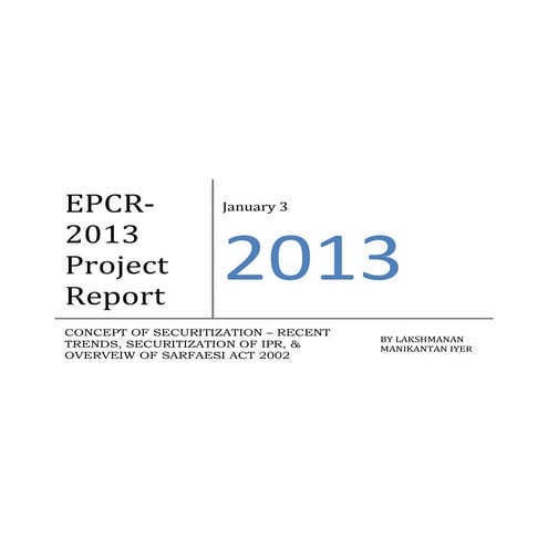 Concept of securitization – recent trends, securitization of ipr, & overveiw ...