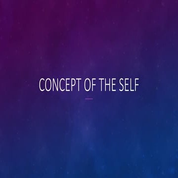 Concept of Self: concept about self and more