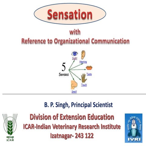 Concept of sensation with reference to organizational communication