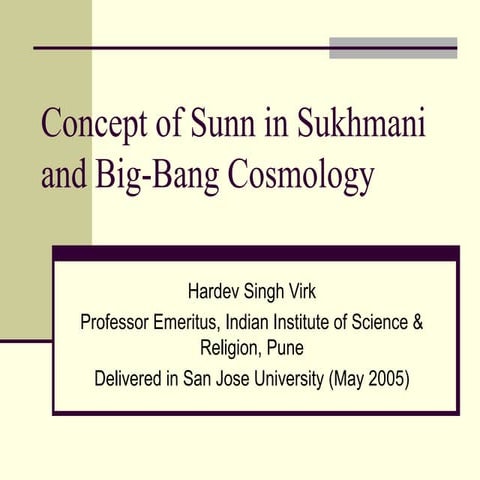 Concept of sunn in sukhmani and big bang cosmology