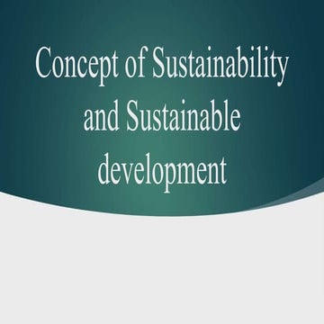 Concept of sustainability and sustainable development