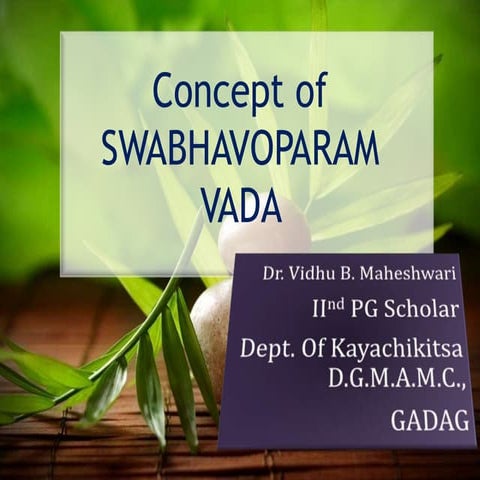 Concept of swabhavoparam vada