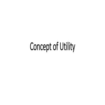 Concept of utility