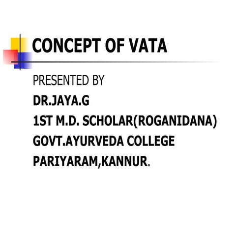 Concept of vata