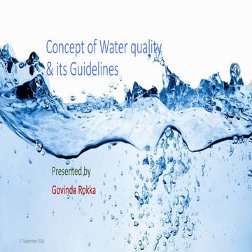  Water quality & its guidelines 