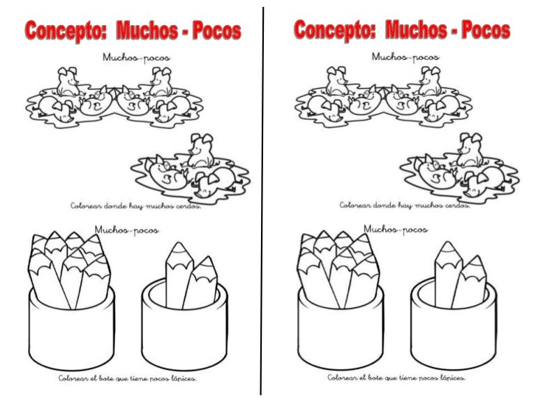 Concepto grande pequeño, muchos pocos