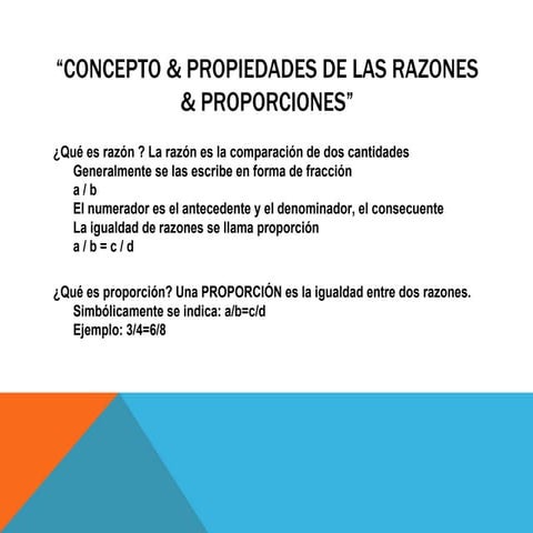 Razón aritmética y razón geométrica | PPTX
