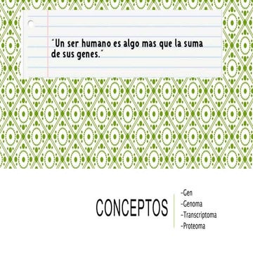 Gen, Genoma, Transcriptoma, Proteoma