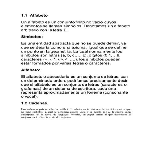 Conceptos Unidad 1 Lenguajes Automatas Introducción  a  la Teoría de Lenguaje...