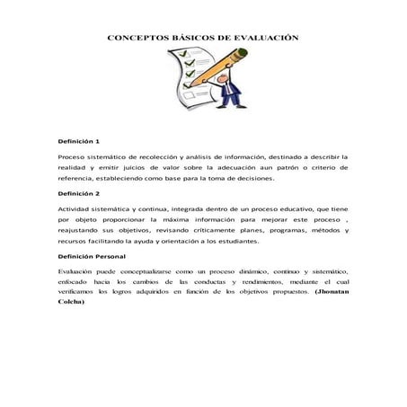 Conceptos básicos de evaluación