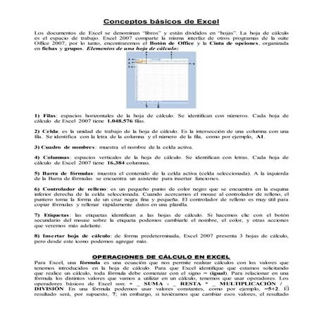Conceptos básicos de Excel 2013