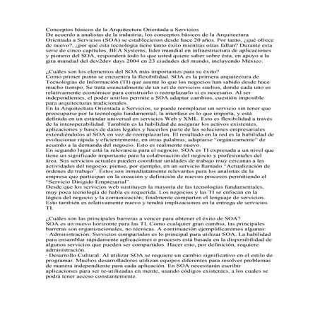 Conceptos básicos de la arquitectura orientada a servicios