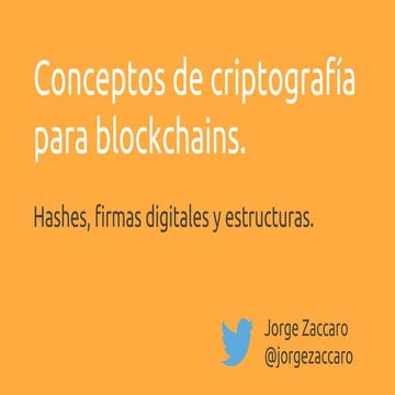 Conceptos de Criptografía para Blockchains
