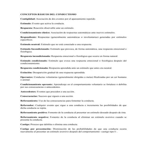Conceptos del conductismo