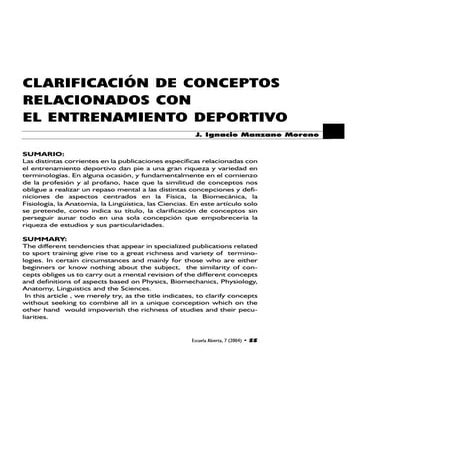 Conceptos del entrenamiento deportivo