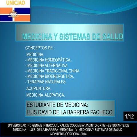 Conceptos de medicina y Sistemas de salud