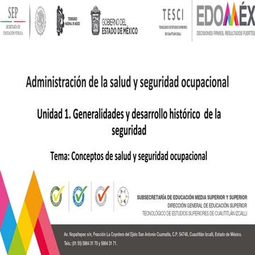 Conceptos de salud y seguridad ocupacional