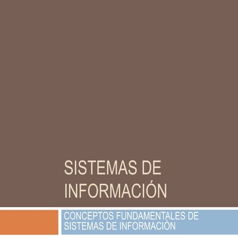 Conceptos fundamentales de los Sistemas de informacion