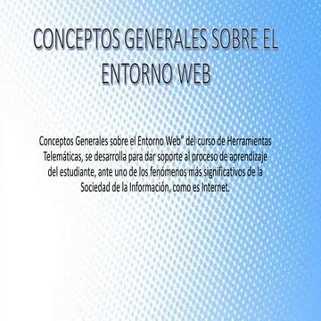 Conceptos generales sobre el entorno web