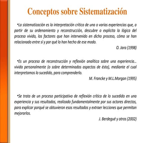 Conceptos sistematizacion