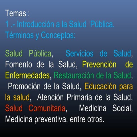 Conceptos generales de la salud pública